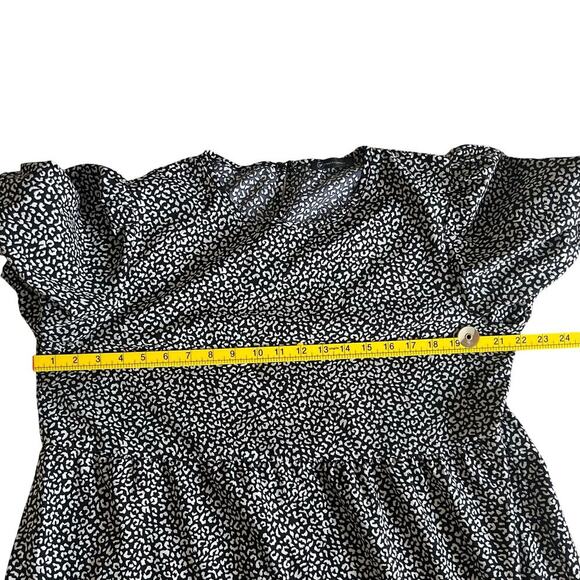Prettygarden Flutter Sleeve Animal Print Spring Dress Black White XL Cottagecore - Picture 9 of 10